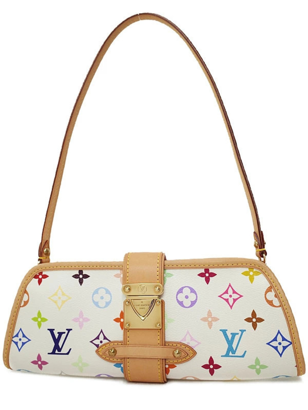 Louis Vuitton Multicolor Shirley Shoulder Bag Leather Silver